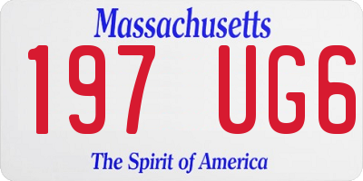 MA license plate 197UG6
