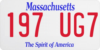 MA license plate 197UG7