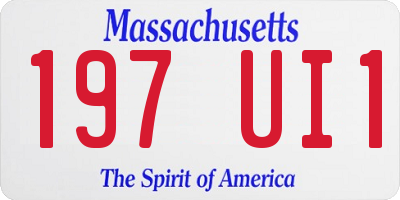 MA license plate 197UI1