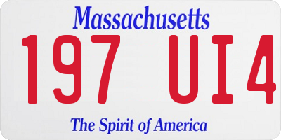 MA license plate 197UI4