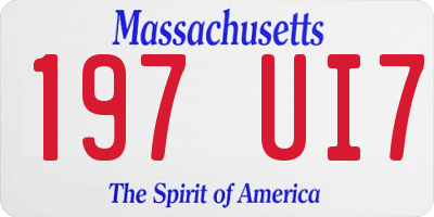 MA license plate 197UI7