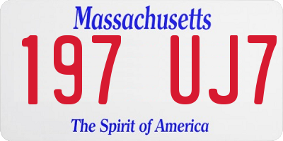 MA license plate 197UJ7