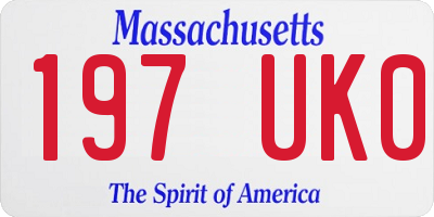 MA license plate 197UK0