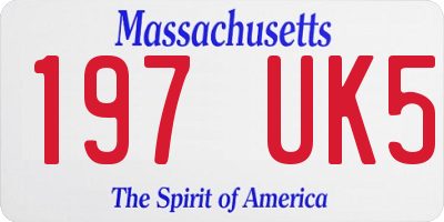 MA license plate 197UK5
