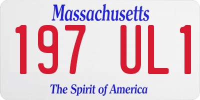 MA license plate 197UL1