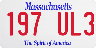 MA license plate 197UL3