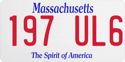 MA license plate 197UL6