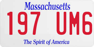 MA license plate 197UM6