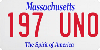 MA license plate 197UN0