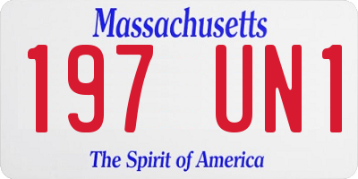 MA license plate 197UN1