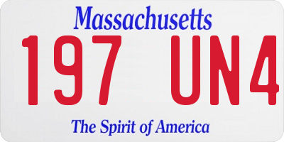 MA license plate 197UN4