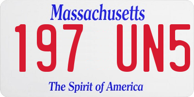 MA license plate 197UN5