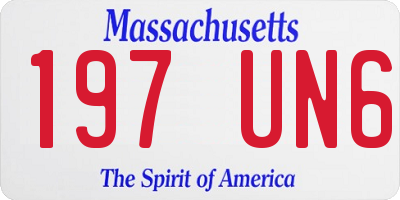 MA license plate 197UN6
