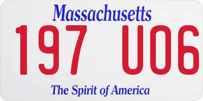 MA license plate 197UO6