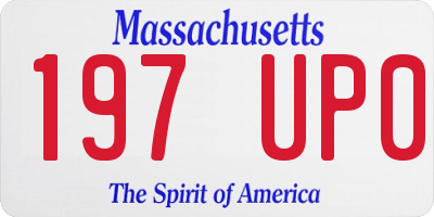 MA license plate 197UP0
