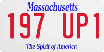 MA license plate 197UP1