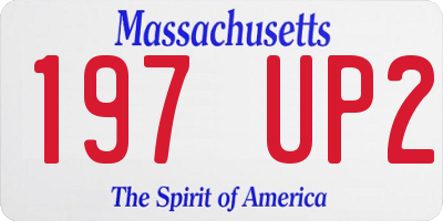 MA license plate 197UP2