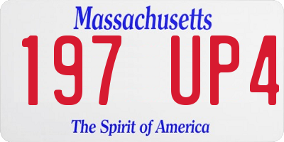 MA license plate 197UP4