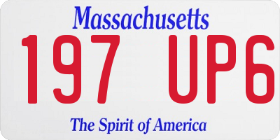 MA license plate 197UP6