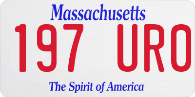 MA license plate 197UR0