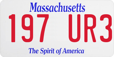 MA license plate 197UR3