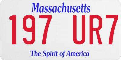 MA license plate 197UR7