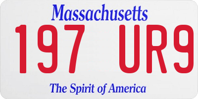 MA license plate 197UR9