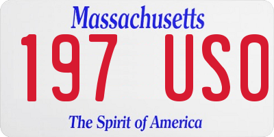 MA license plate 197US0