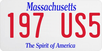MA license plate 197US5