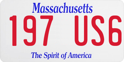 MA license plate 197US6