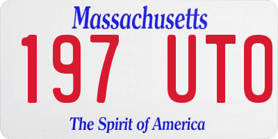 MA license plate 197UT0