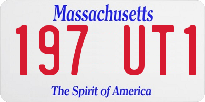 MA license plate 197UT1