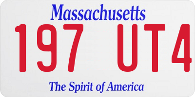 MA license plate 197UT4