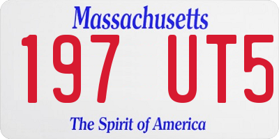 MA license plate 197UT5