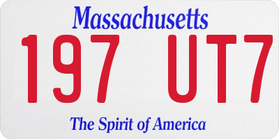 MA license plate 197UT7