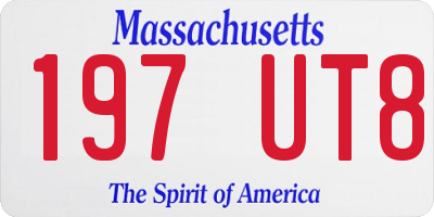 MA license plate 197UT8