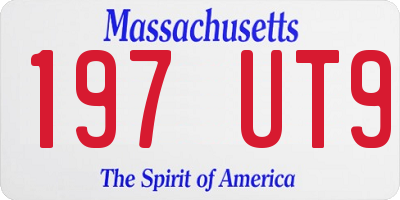 MA license plate 197UT9