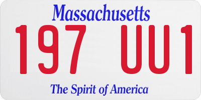 MA license plate 197UU1