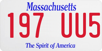 MA license plate 197UU5