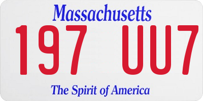 MA license plate 197UU7