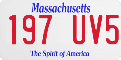 MA license plate 197UV5