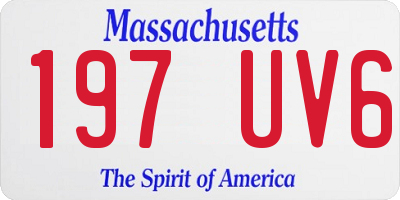 MA license plate 197UV6
