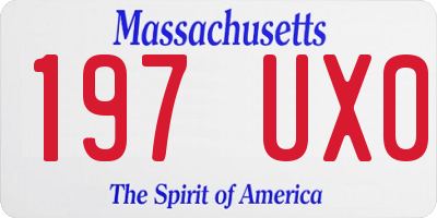 MA license plate 197UX0