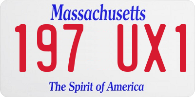 MA license plate 197UX1