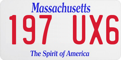 MA license plate 197UX6