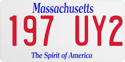 MA license plate 197UY2