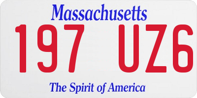 MA license plate 197UZ6