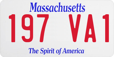 MA license plate 197VA1