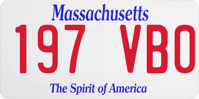 MA license plate 197VB0
