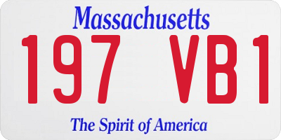 MA license plate 197VB1